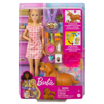 Barbie Doll Newborn Pups Playset