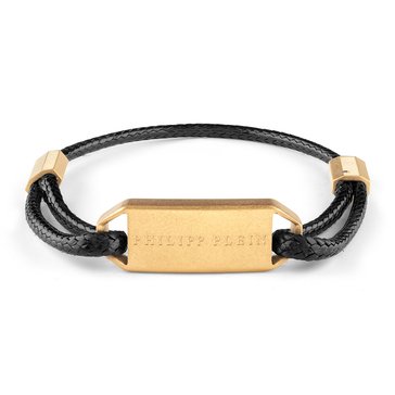Philipp Plein Men's Tag Calf Leather Bracelet