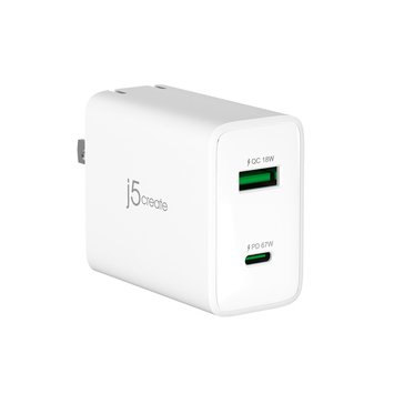 j5create 67W GaN USB-C 2-Port Charger