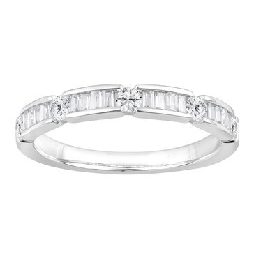 Because by Navy Star 1/2 cttw Round and Baguette Diamond Band