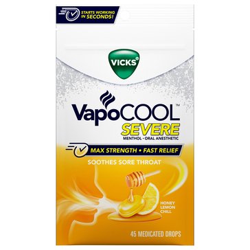 Vicks Honey Lemon Severe VapoCool Drops