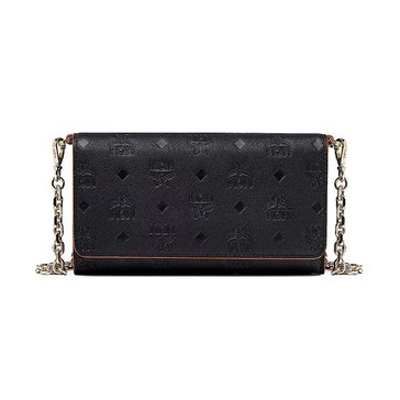 MCM Monogram Leather Aren Crossbody Wallet