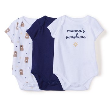 Wanderling Baby Boys Mamas Sunshine 3 Pack Short Sleeve Onesie Set