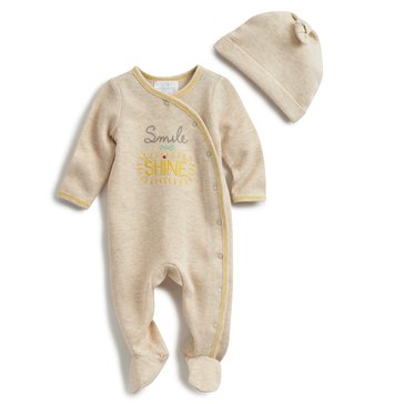 Wanderling Baby Rib 2-Piece Coverall Set with Hat