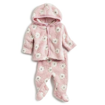 Wanderling Baby Girls Embossed Fleece 2-Piece Set