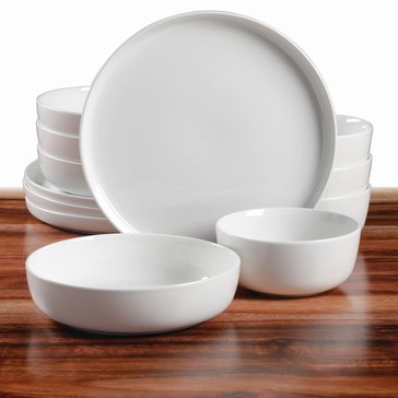 Gibson Home Avisala 12-Piece Double Bowl Dinnerware Set