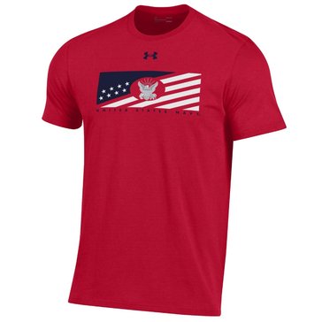 Under Armour Men's Navy Performance Cotton Eagle Flag Short Sleeve Tee