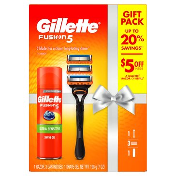 Gillette Fusion 3 Up and Prep Gift Set