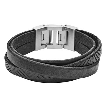 Fossil Men's Leather Wrap Bracelet