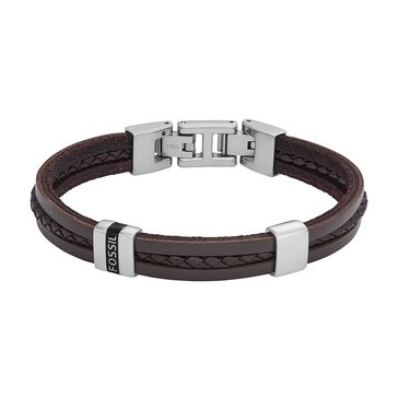 Fossil Men's Leather Essential Leather Strap Bracelet