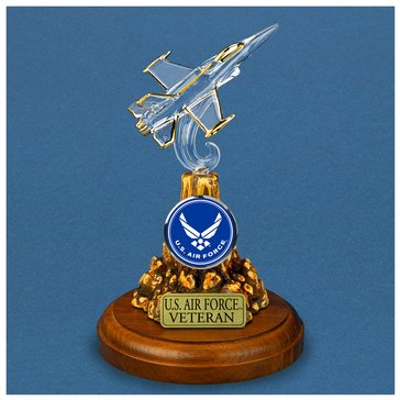 Glass Baron Air Force Veteran F-16 Jet Figurine