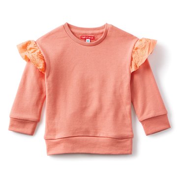 Liberty And Valor Toddler Girls Ruffle Sleeve Fleece Crew