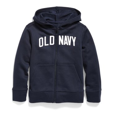 Old Navy Big Boys Zip Front Logo Hoodie
