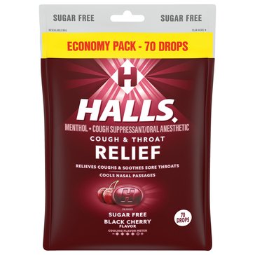 Halls Economy Bag Sugar Free Black Cherry Drops