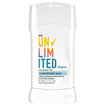 Degree Unlimited Clean Antiperspirant Deodorant 2.7 OZ.