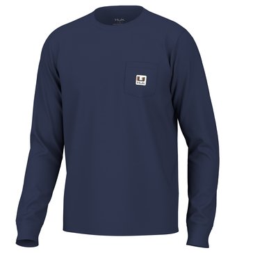 Huk Men's Patch Pocket Long Sleeve Tee