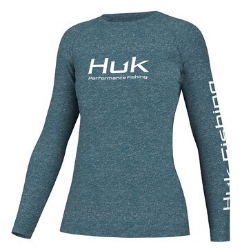 Huk Women's Pursuit Heather Knit Crew Long Sleeve Shirt