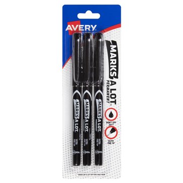 Avery Marks A Lot Ultra Fine Tip Permanent Marker, 3-Pack