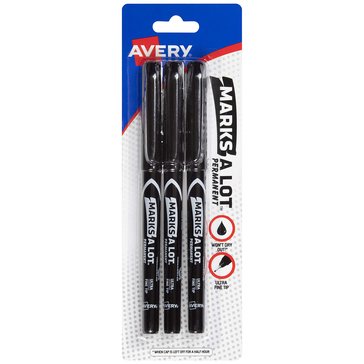 Avery Marks A Lot Pen Style Permanent Marker Bullet Tip, 3-Pack