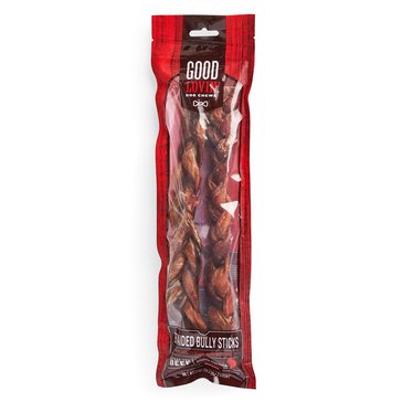 Good Lovin 12-Inch Braided Bully Stick Dog Chew, 2-Pack