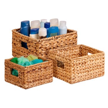 Honey-Can-Do Water Hyacinth Woven Nesting Storage Baskets