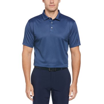 PGA Tour Men's Two Color Mini Jacquard with Self Collar Polo