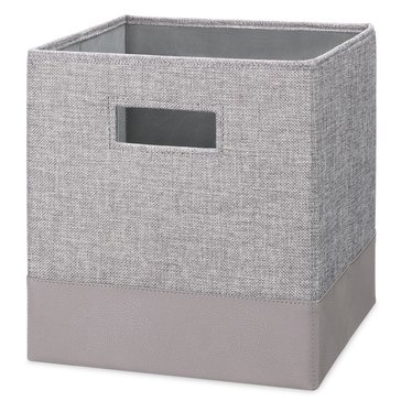 Whitmor Fabric Storage Cube with Leather Bottom