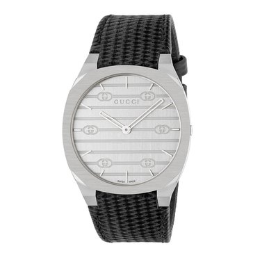 Gucci Men's 25H Leather Strap Watch