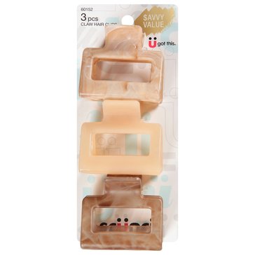 Scunci Savvy Value Open Cut Square Claw Clips