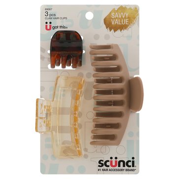 Scunci Savvy Value Mixed Claw Clips