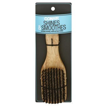 Scunci Conair Mixed Boar Bristles Wood Club Brush