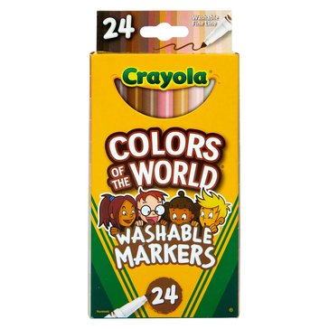 Crayola Washable Fine Line Markers Colors of the World, 24-Count