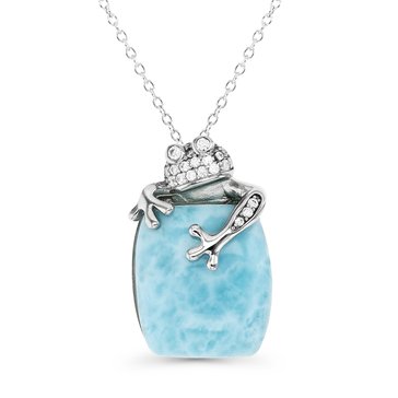 Bijoux Du Soleil Larimar Tree Frog Pendant