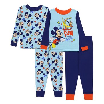 Disney Baby Boys Mickey Fun Starts Here 4-Piece Pajamas