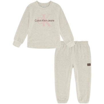 Calvin Klein Little Girls Logo Hacci Sets