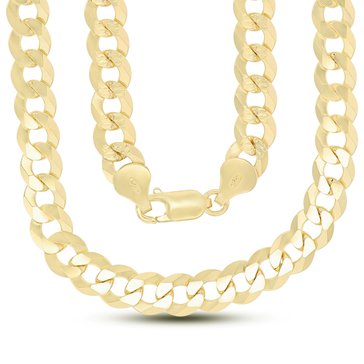 Curb Diamond Cut Pave Chain Necklace, 7.6mm