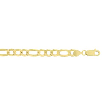 Figaro Diamond Cut Chain Bracelet, 6.7mm