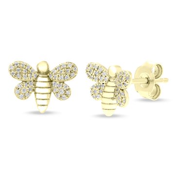 Minimalist Diamond Bee Studs