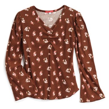 Liberty And Valor Little Girls' Rib Bell Sleeve Top