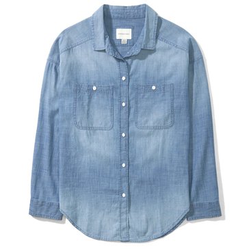 AE Women's Long-Sleeve Denim Button-Up Shirt