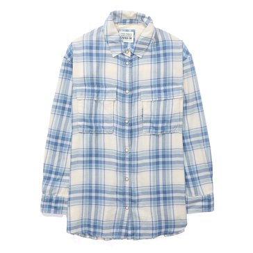 AE Women's 2-Pocket Plaid Shacket