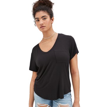 AE Women's Soft And Sexy V-Neck Pocket Tee