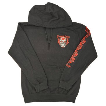 Coastal Edge Men's Skull Roses Pullover Fleece Hoodie