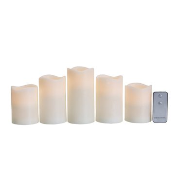 Mikasa 5-Piece Wavy LED Wax Pillar Set