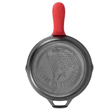 Lodge Made in America Flag Skillet with Silicone Handle Holder