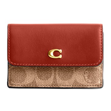 Coach Essential Coated Canvas Signature Mini Trifold Wallet