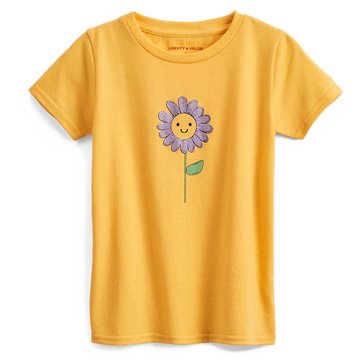 Liberty & Valor Toddler Girls Flower Graphic Tee