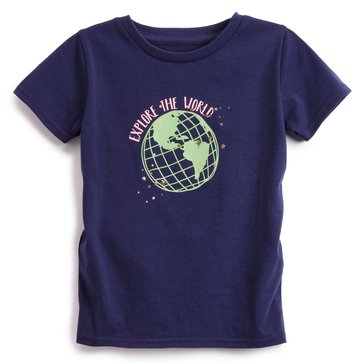 Liberty & Valor Little Girls Globe Graphic Tee