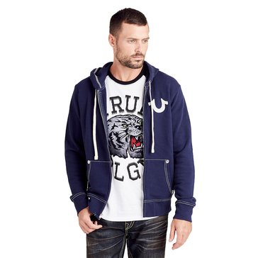 True Religion Men's Classic Logo Zip up Hoodie