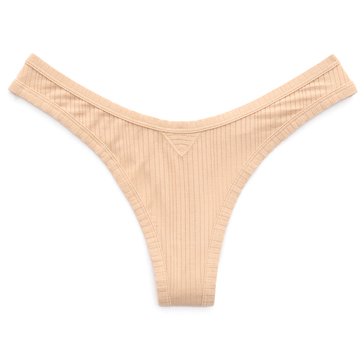 Aerie Women's Rib High Cut Low Rise Thong Underwear